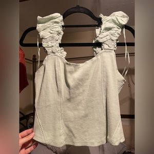 Mint green Anthropologie top